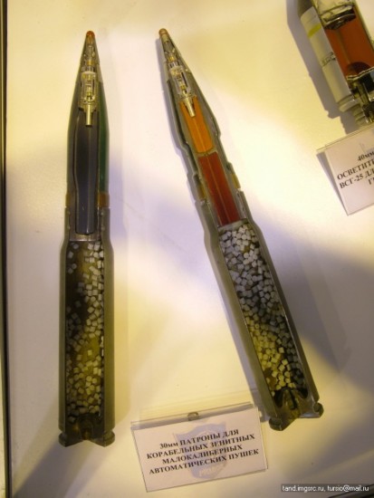 组图:俄军工展示多型机炮弹药 内部结构惊人弹头结构精密